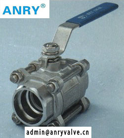 3PCS BSP NPT Nipple Threaded CF8M Body Reinforced Ptfe Valve